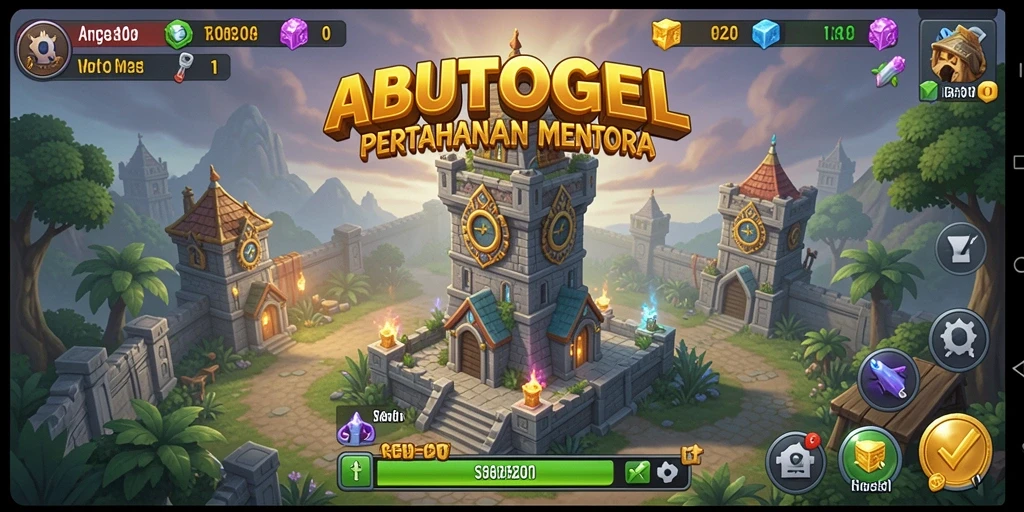 Tampilan gameplay ABUTOGEL yang intens dalam pertempuran Tower Defense.