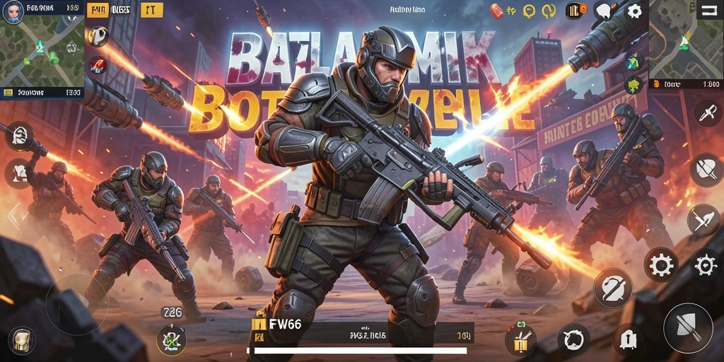 Tangkapan layar FW66 menampilkan aksi intense dalam pertempuran Battle Royale.