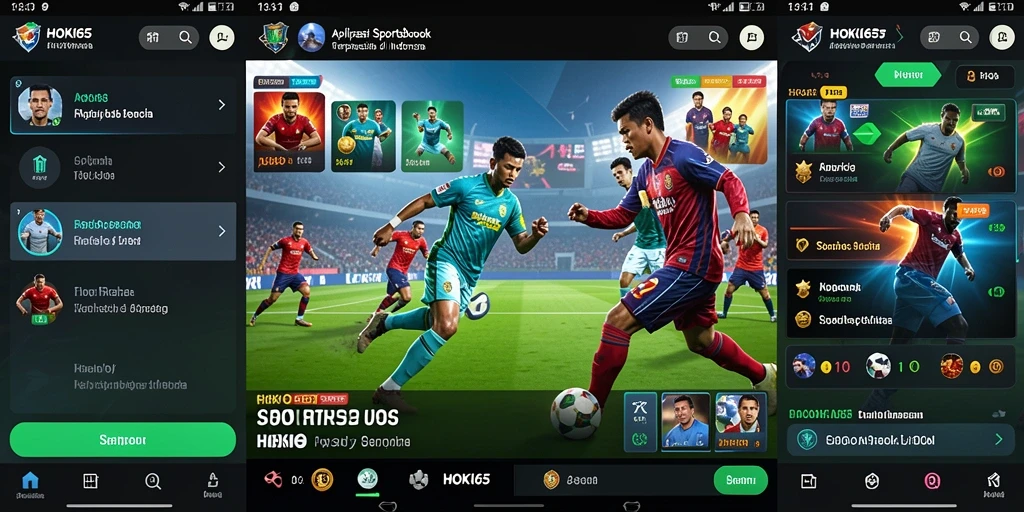 Tampilan aplikasi HOKI65 yang menampilkan taruhan olahraga secara real-time.