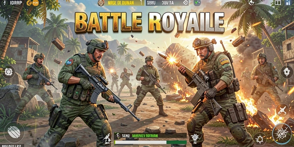 Gameplay Battle Royale yang seru dan mendebarkan di IDRRP.