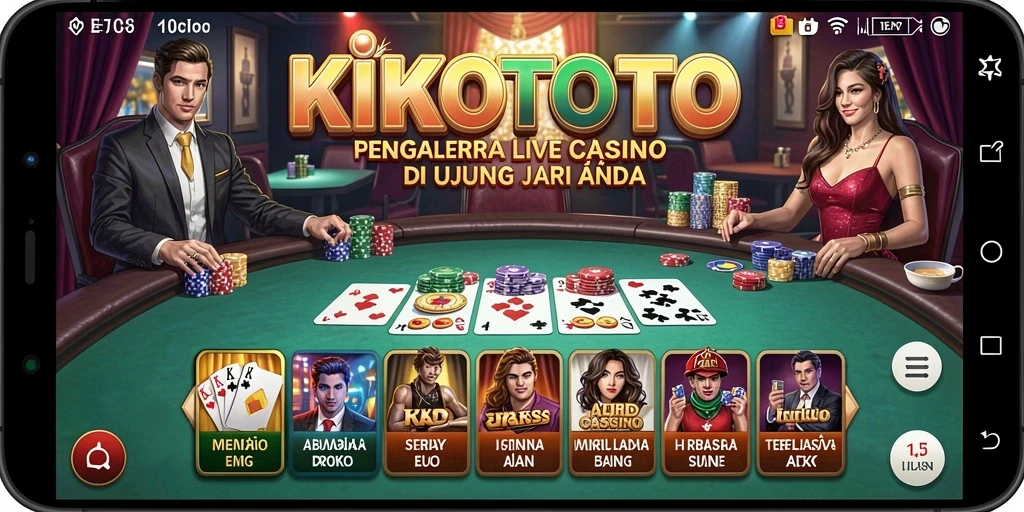 Tampilan gameplay KIKOTOTO yang menarik dengan dealer langsung dan interaksi pemain.
