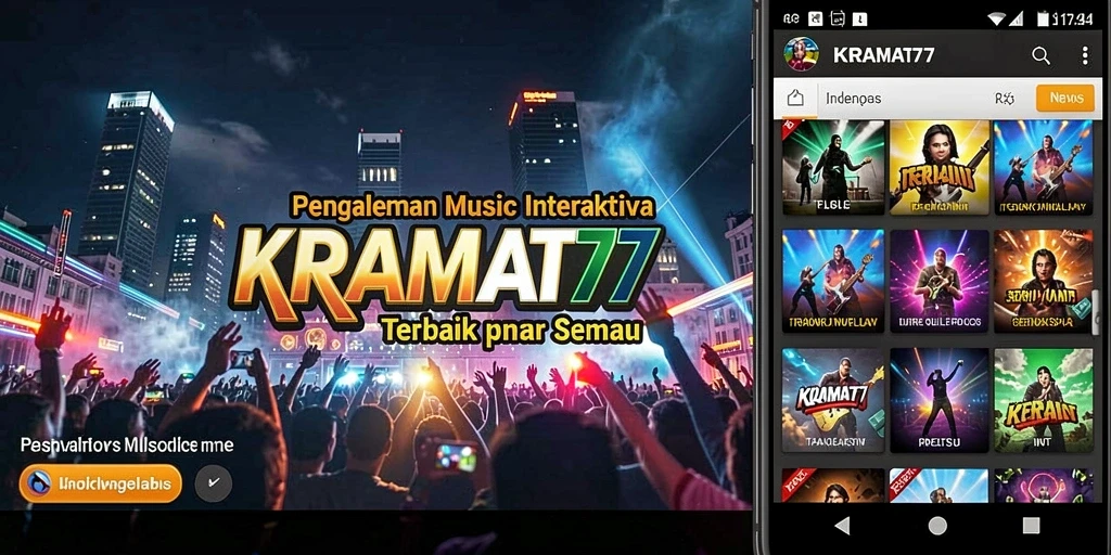 Tampilan gameplay KRAMAT77 yang menarik dengan berbagai fitur musik.