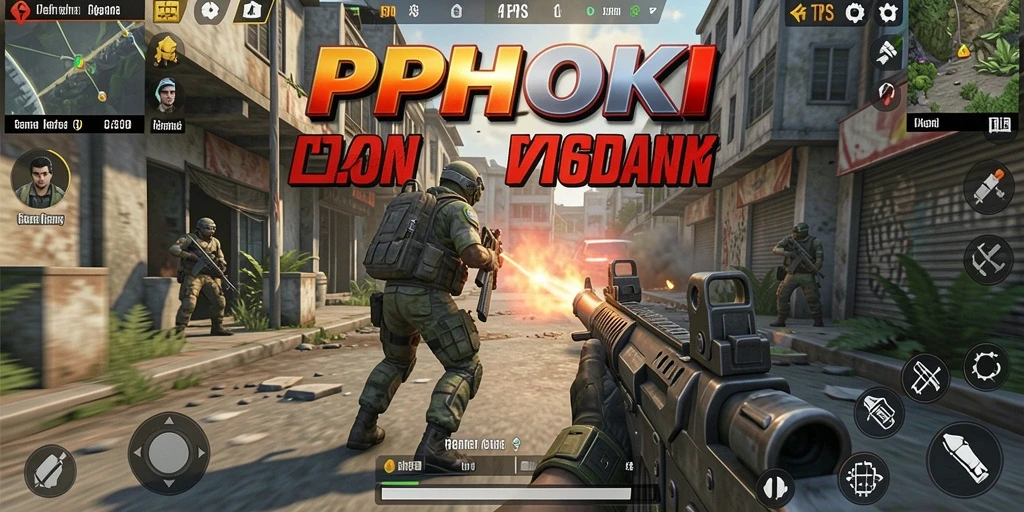 Tangkapan layar utama PPHOKI menampilkan aksi gameplay TPS yang mendebarkan.