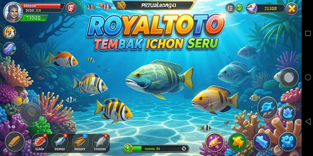 Tampilan gameplay menembak ikan yang seru dan mengasyikkan.