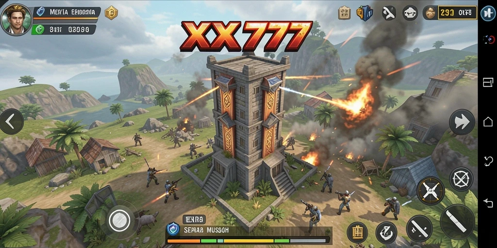 Tampilan gameplay menakjubkan dari XXX777 saat mempertahankan menara.